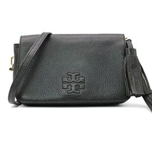 Tory Burch Thea Mini black pebbled leather crossbody bag EUC